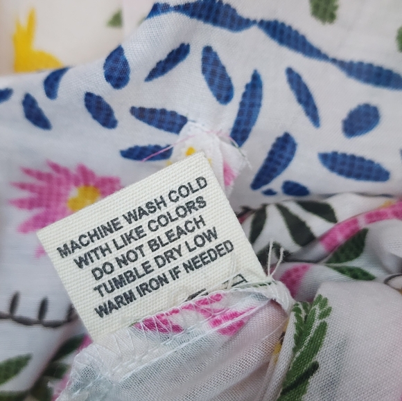 ​Violet Sky Tropical Boho Embroidered Print Button Down Tunic Shirt, Medium - Picture 7 of 7